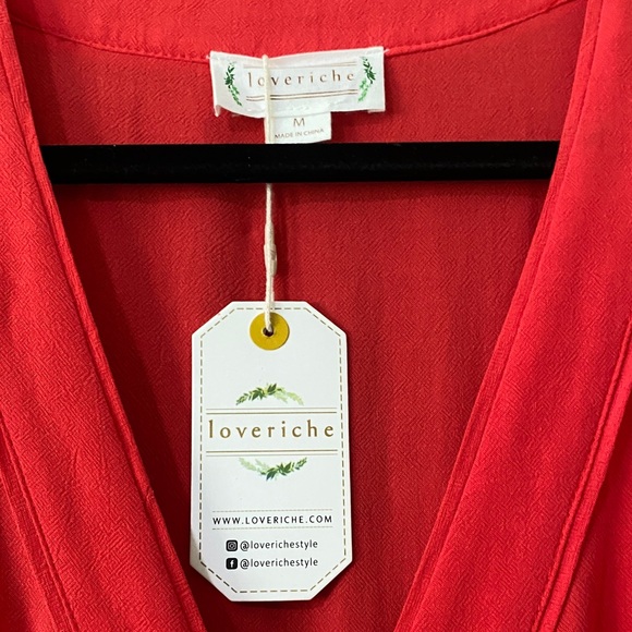 Love Riche Vibrant Red Ruffled Wrap Dress - Picture 2 of 8